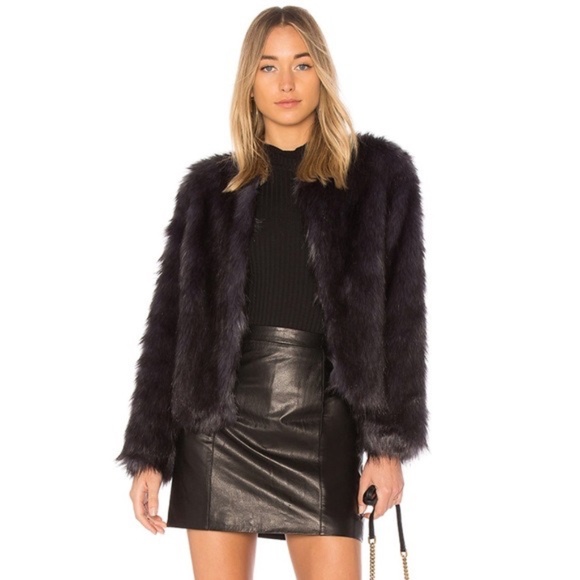 Unreal Fur Dream Black Faux Fur Jacket Cost Size Large - Picture 1 of 14